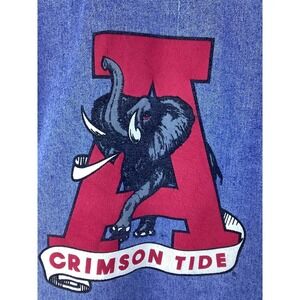 Vintage University Of Alabama Crimson Tide Football Red Oak Jean‎ Jacket Size L